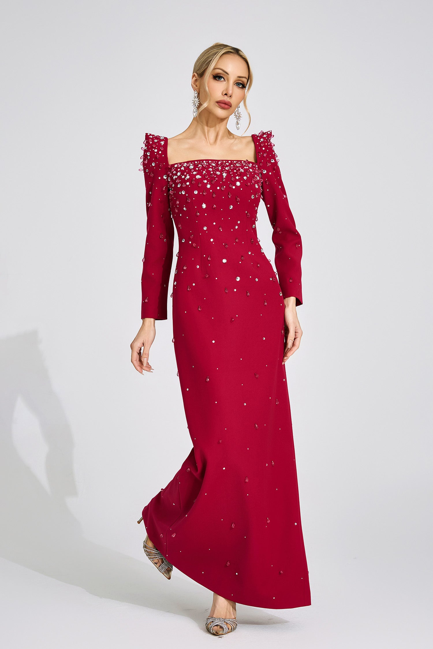 Ballari Red Diamond Maxi Dress