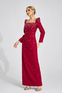 Ballari Red Diamond Maxi Dress