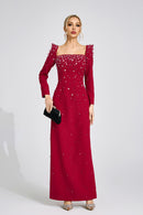 Ballari Red Diamond Maxi Dress
