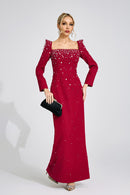 Ballari Red Diamond Maxi Dress
