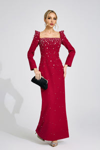 Ballari Red Diamond Maxi Dress