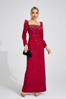 Ballari Red Diamond Maxi Dress