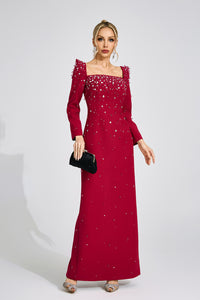 Ballari Red Diamond Maxi Dress