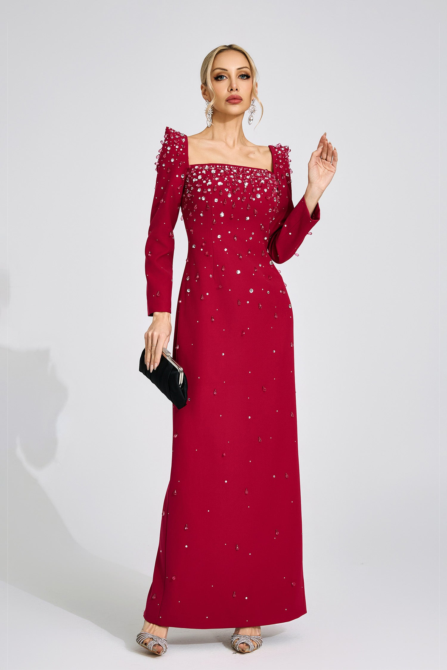 Ballari Red Diamond Maxi Dress