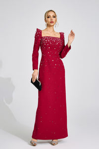 Ballari Red Diamond Maxi Dress