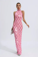 Cate Pink Diamond Maxi Dress