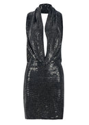 Fitzgerald Glitter Plunge Hooded Dress