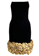 Borosak Strapless Floral Detail Mini Dress In Black