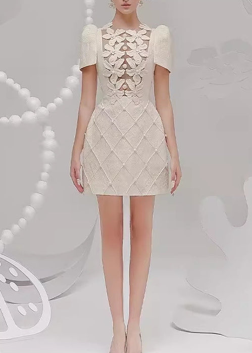 Angelita Flower Pearl Mini Dress