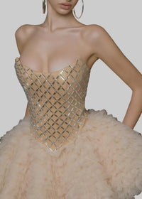 Maevorik Sequin Corset Puffy Mini Dress