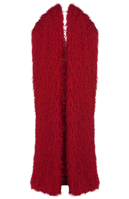 Styx Mesh Insert Tassel Maxi Dress In Red