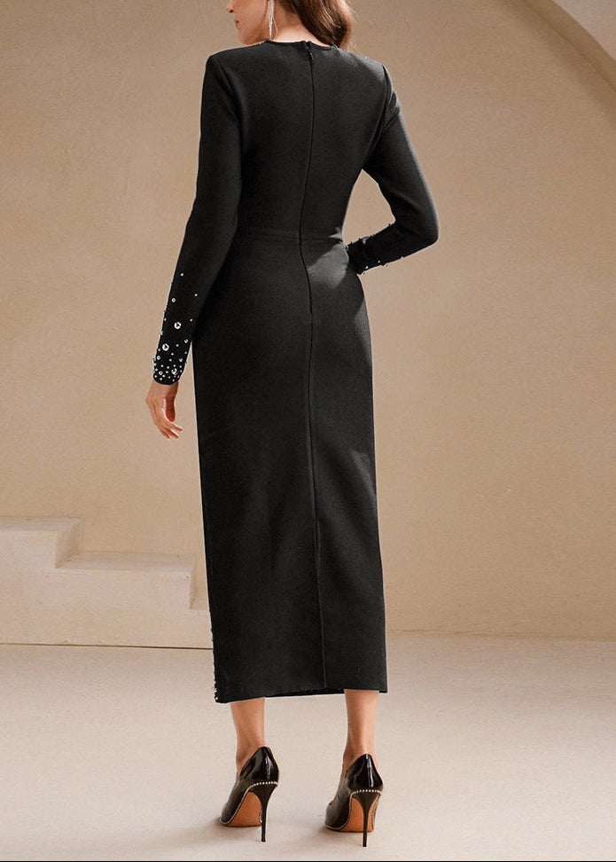 Tyvex Long Sleeve Crystal Midi Dress