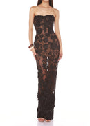 Elysion Strapless Maxi Dress In Black