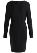 Daxian Long Sleeve Structured Midi Dress In Black