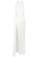 Gwydion Draped Detail Maxi Dress In White