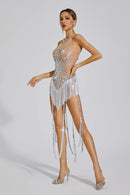 Salama Crystal Fringe Bodysuit