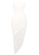 Exodar Strapless Draped Corset Maxi Dress In White