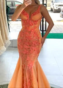 Celyse Floral Sequin Maxi Dress In Orange