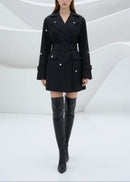 Kacia Long Sleeve Crystal Belt Mini Dress