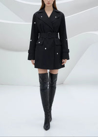 Kacia Long Sleeve Crystal Belt Mini Dress