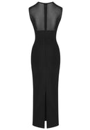 Nakia Sleeveless Mesh Insert Maxi Dress In Black
