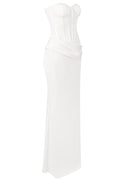 Linaeve Strapless Corset Maxi Two Piece Dress In White