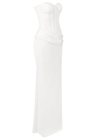 Linaeve Strapless Corset Maxi Two Piece Dress In White