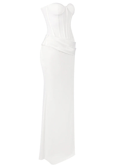 Linaeve Strapless Corset Maxi Two Piece Dress In White