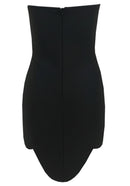 Nawkaw Strapless Crystal Hem Mini Dress In Black