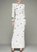 Agrafena Crystal Embellished Maxi Dress In Black