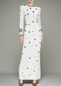 Agrafena Crystal Embellished Maxi Dress In Black