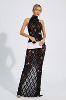 Cate Black Diamond Maxi Dress