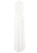 Gwydion Draped Detail Maxi Dress In White
