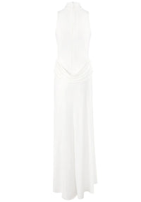 Gwydion Draped Detail Maxi Dress In White