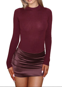 Pryviel Long Sleeve Mini Dress In Wine