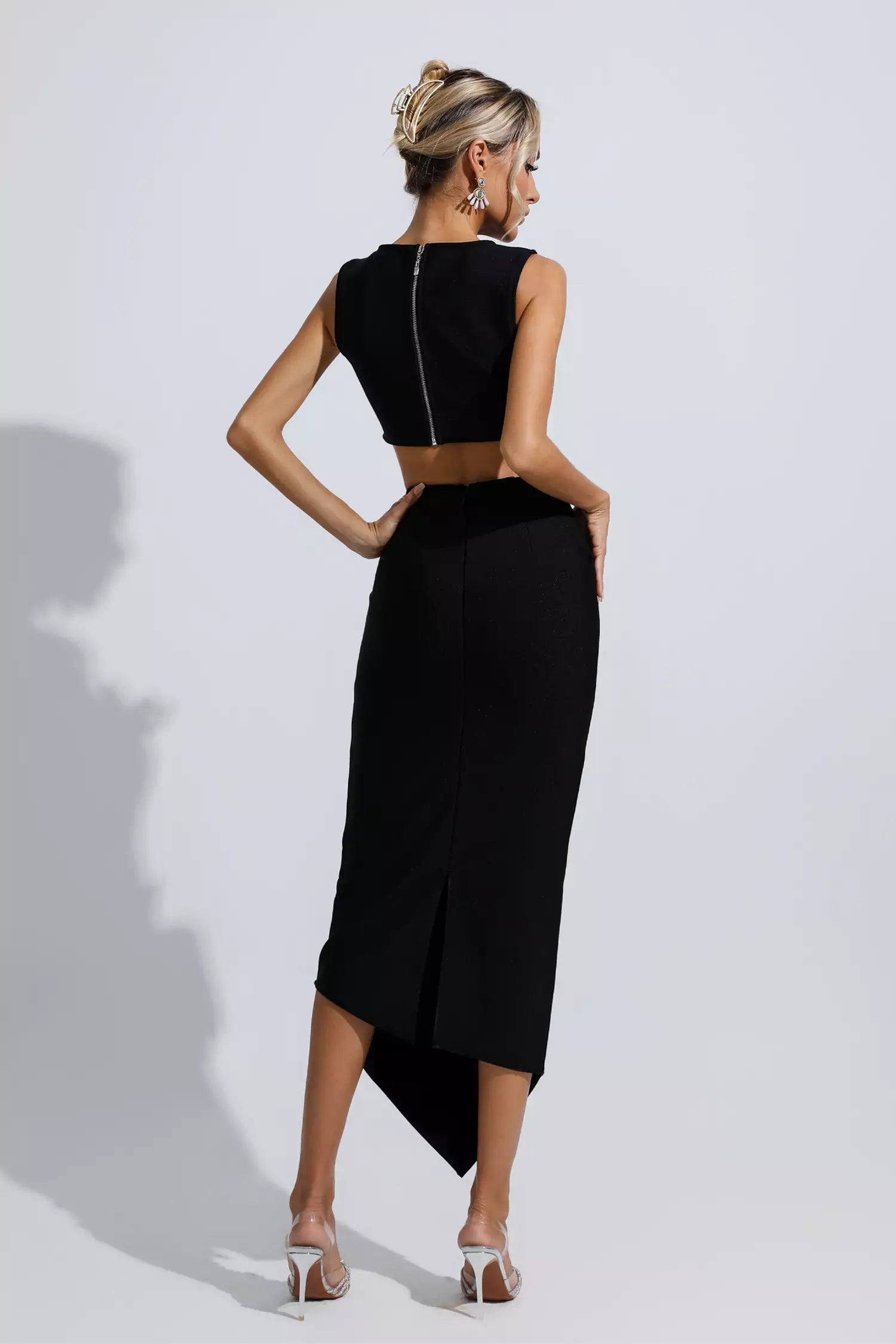 Mopaka Cutout Bandage Set In Black