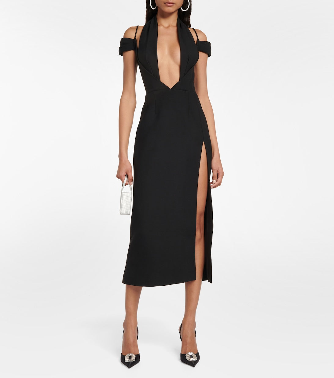 Narali Halter Neck Slit Long Dress