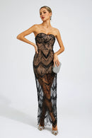 Nowak Sequins Off Shoulder Dress In Black