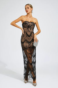 Nowak Sequins Off Shoulder Dress In Black