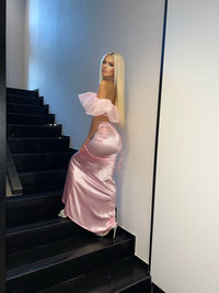 Lapani Off Shoulder Corset Satin Skirt Set