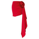 Sean Flower Shoulder Swimsuit In Red