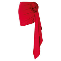 Sean Flower Shoulder Swimsuit In Red