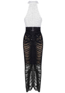 Kourtnie Pearl Sequin Tassel Maxi Dress