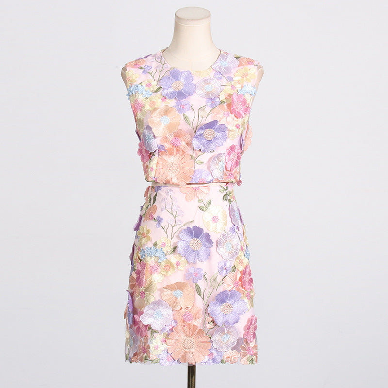 Melinda Floral Embroidered Skirt Set