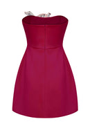 Eliezra Pink Floral Embroidered Mini Dress