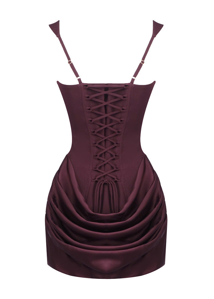 Eames Draped Detail Corset Mini Dress