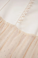 Terrell Halterneck Tulle Overlay Maxi Dress In Apricot