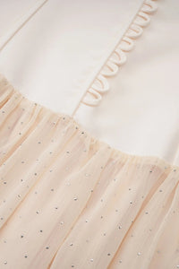 Terrell Halterneck Tulle Overlay Maxi Dress In Apricot