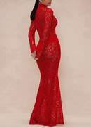 Lynvora Lace Split Maxi Dress