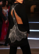 Olaniyi Long Sleeve Crystal Cutout Detail Suit In Black